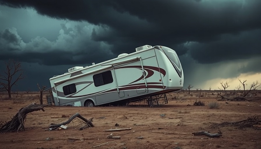 Texas storm flips RV, overturned in storm aftermath.