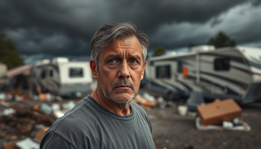 Texas storm RV incident aftermath in an RV park.