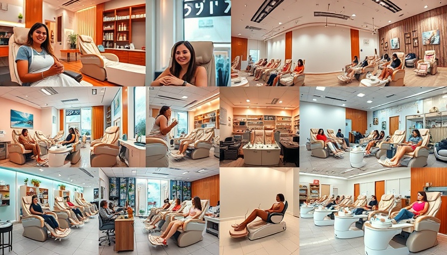 Collage of top nail salons in San Antonio with customers enjoying pedicures.