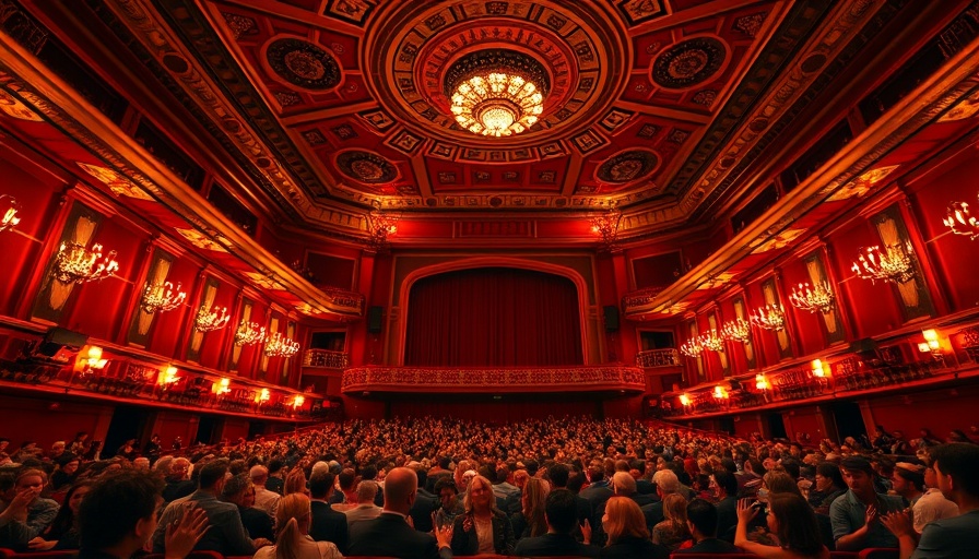 Kennedy Center's ornate red auditorium showcasing audience applause.