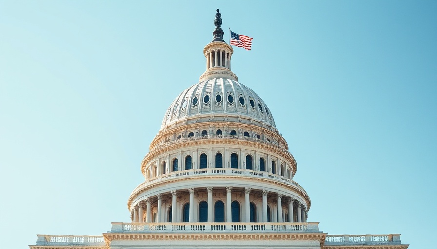 U.S. Capitol dome under a clear blue sky symbolizing 'Senate passes short-term funding bill'.