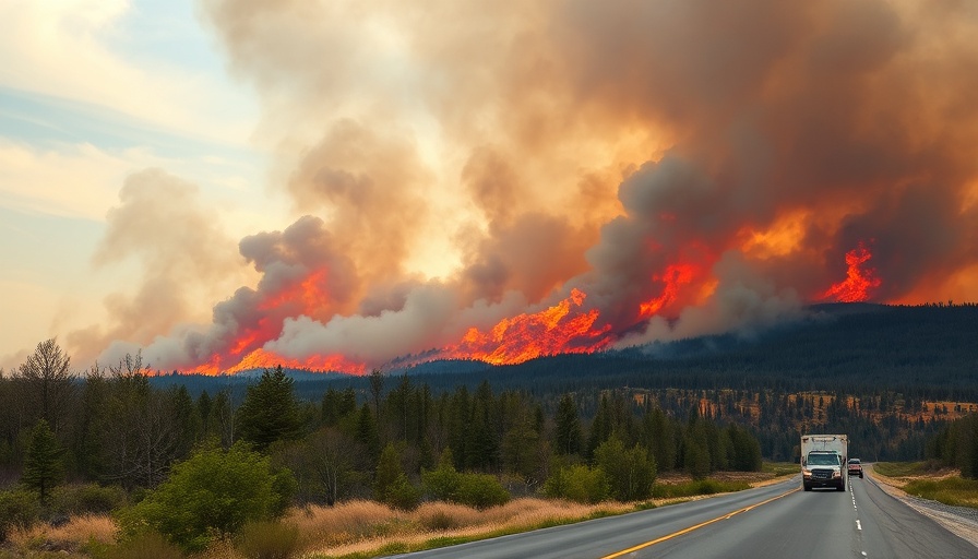 Crabapple wildfire Fredericksburg with intense flames and smoke.