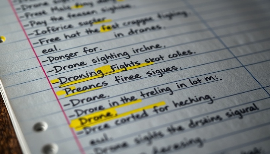 Log entries highlighting drone spotting and swarm challenges.