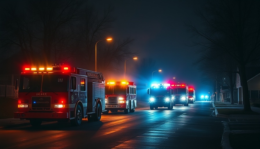 Nighttime emergency response at vacant Aldine ISD school fire scene.