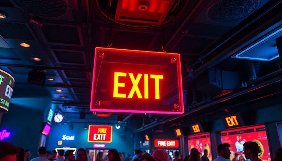 Nightclub interior highlighting fire safety features