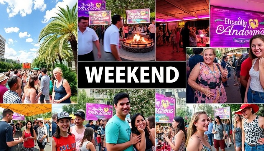Vibrant weekend events collage in San Antonio with smiling people.