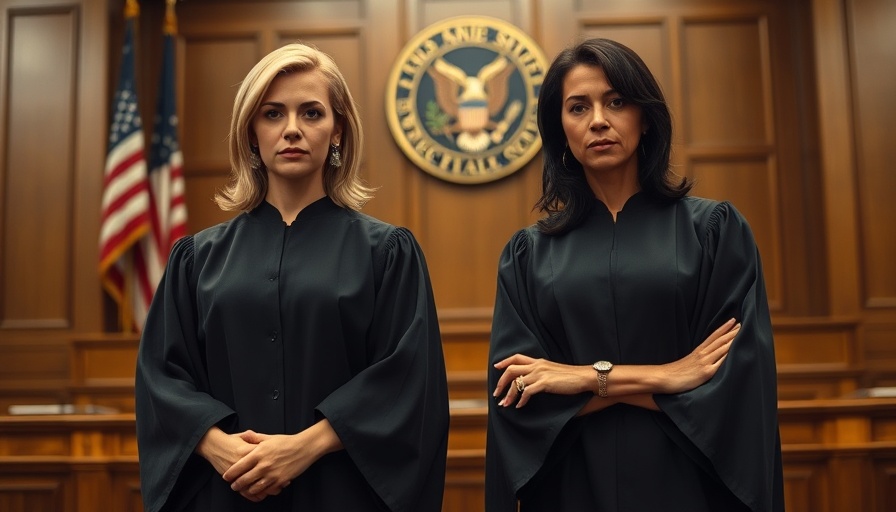 Two female judges in a Texas Business Court setting.