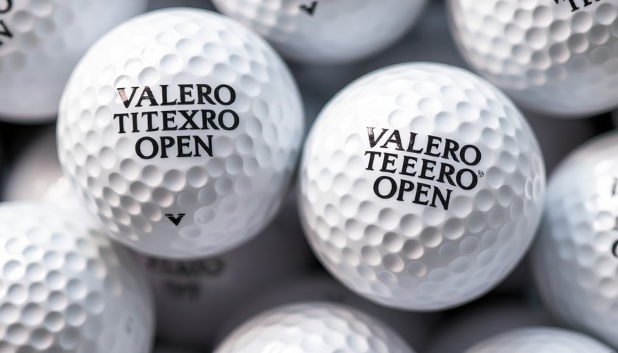 Valero Texas Open golf balls close-up with logo in focus, highlighting textured surface.