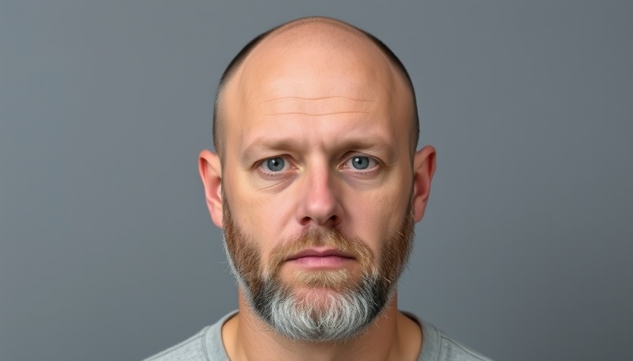 San Antonio crime news today: Mugshot of bald man with beard.