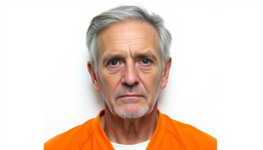 Mug shot of an older man related to legal charges.