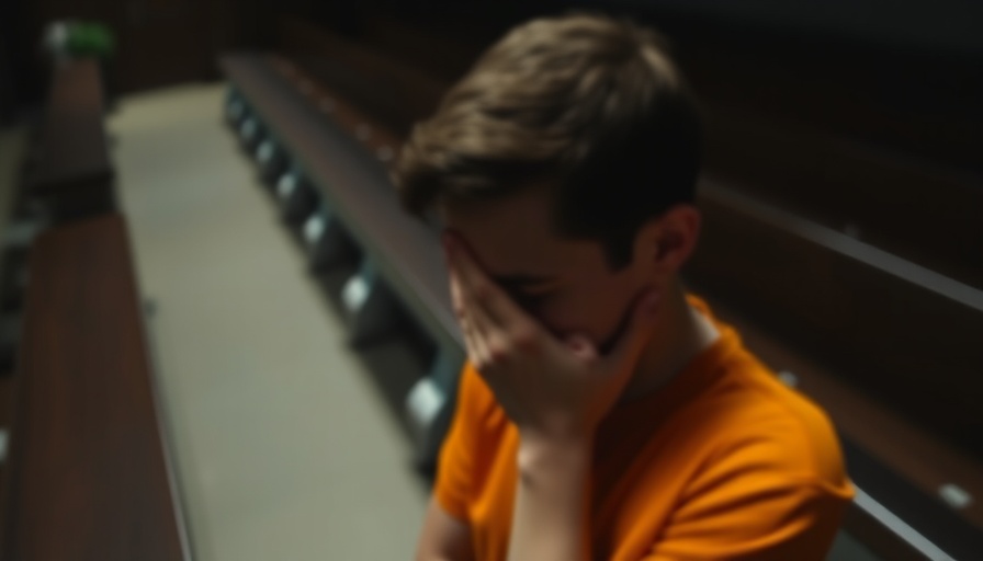 Blurry image of a person covering face, emotional distress.