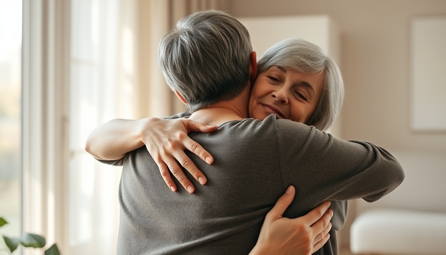 Comforting embrace scene related to forensic medical examination for children.