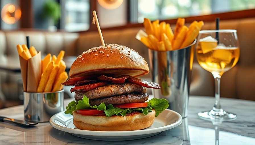 Houston dining experience with gourmet burger and cocktails.