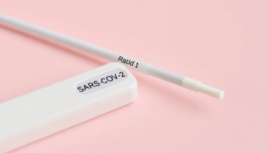 Close-up of SARS-CoV-2 Rapid Antigen test and swab.