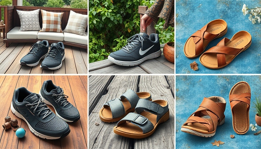 Best shoes for high arches collage with sneakers and sandals.