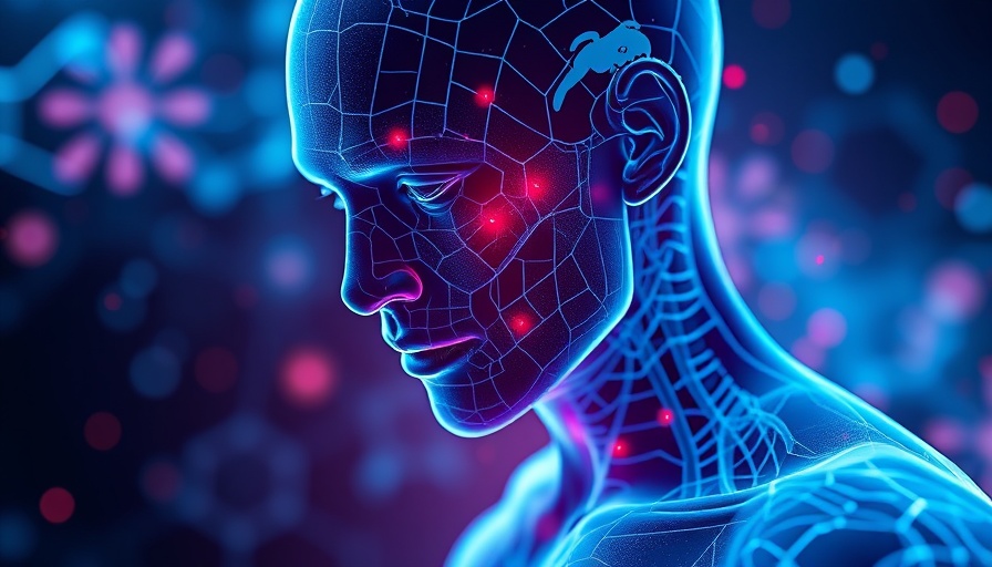 Futuristic human figure highlighting chronic inflammation areas.