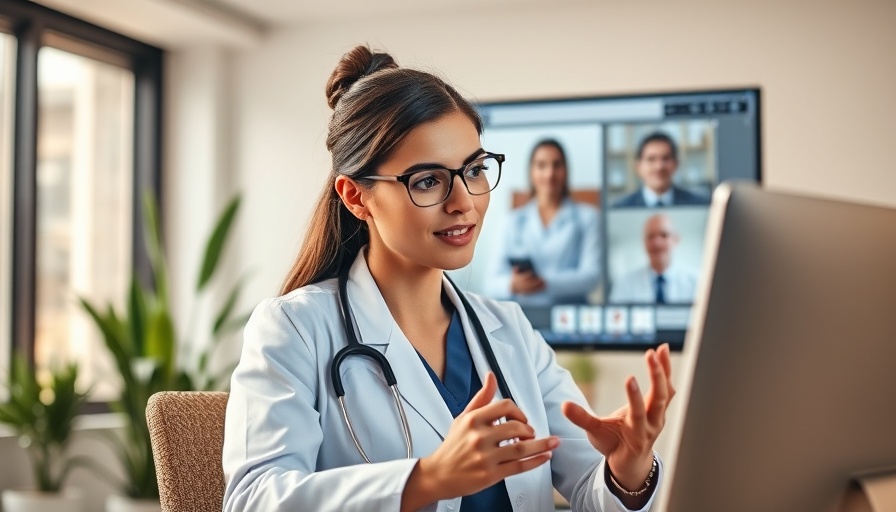 Telemedicine session depicting continuity of care for veterans, doctor in video call.
