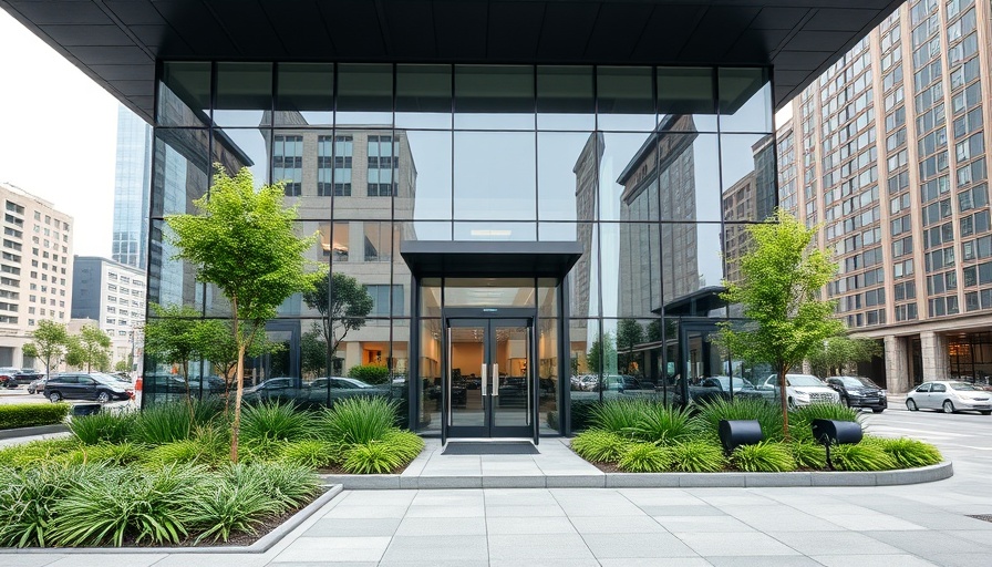 Energy Corridor renovations at a modern office building exterior.