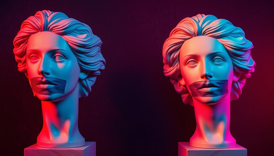 Surreal busts with colorful lighting and tape, representing what is sleepmaxxing.
