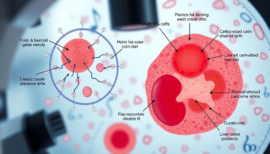 Microscopic view of liver cells; high-fat diet effects on fetal liver health.