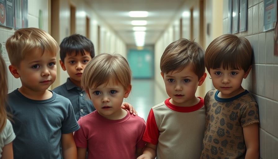 Immigrant kids being bullied in a school hallway.
