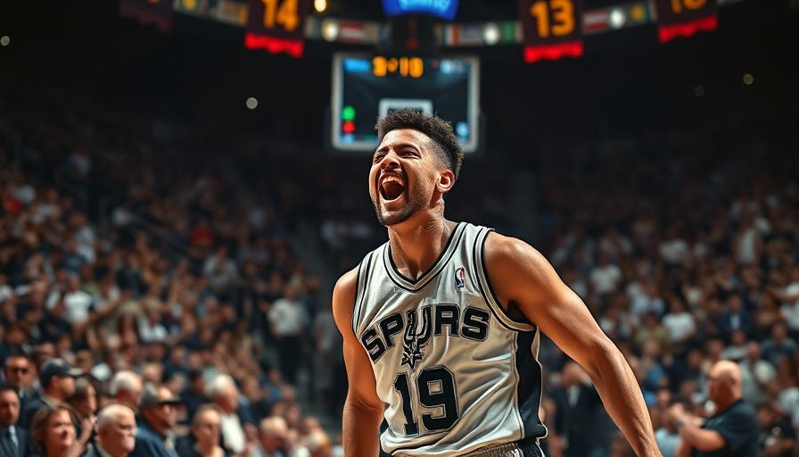 Spurs player celebrates during Spurs 120 Knicks 105 game.