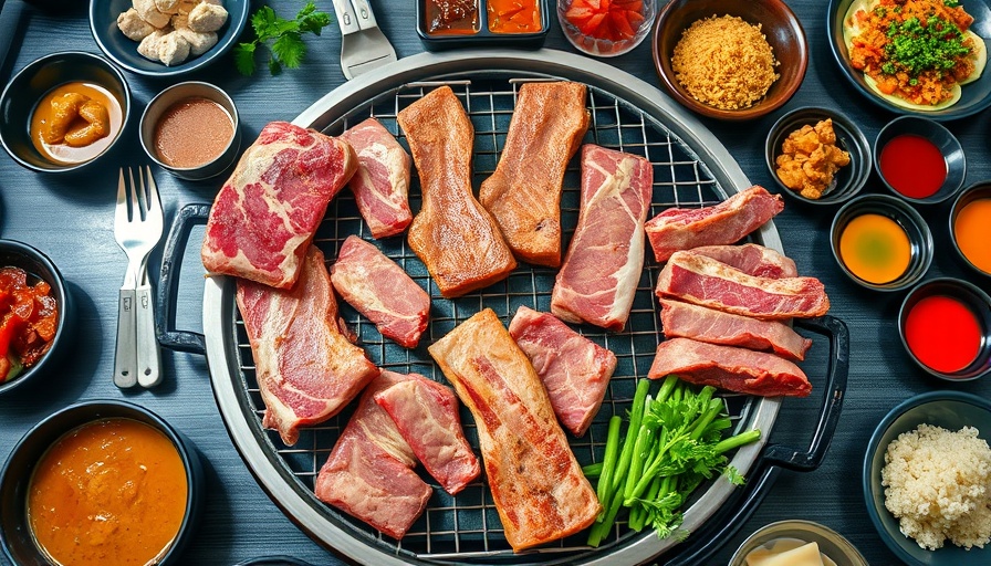 San Antonio business serving Korean BBQ with colorful dishes.