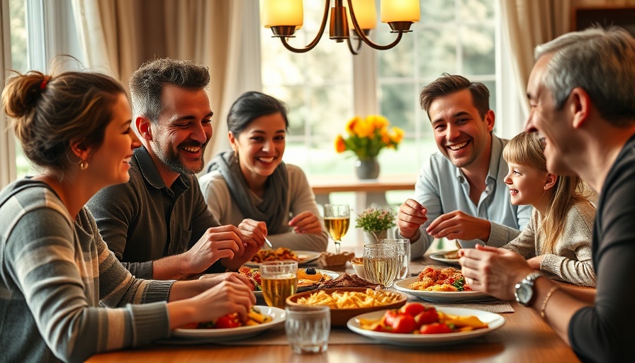 A family sharing a meal at the dining table, showcasing the benefits of communal eating.
