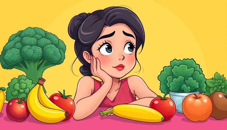Young woman pondering eating habits; ADHD and eating habits concept.