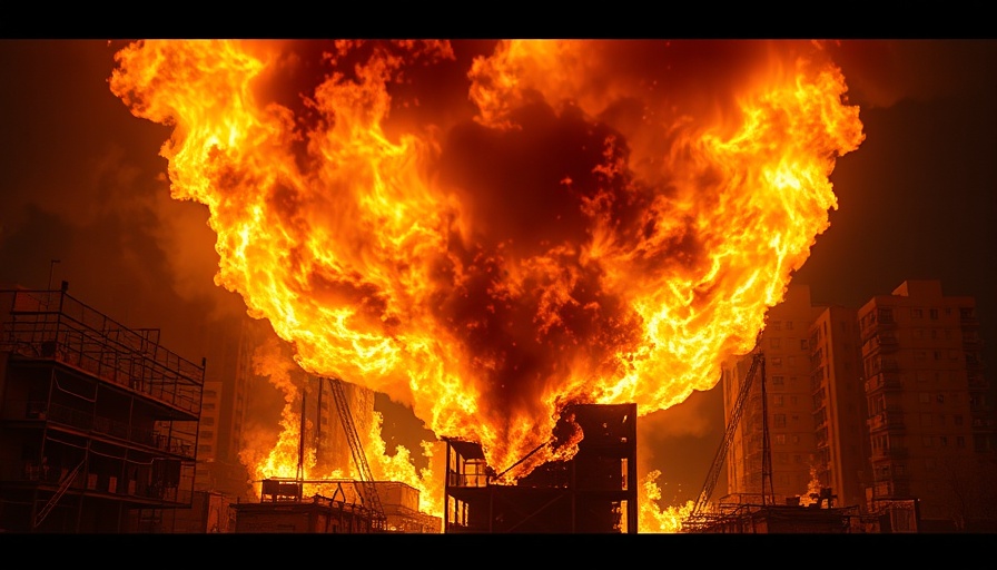 Blazing inferno at Pauline Road Fire engulfing building.