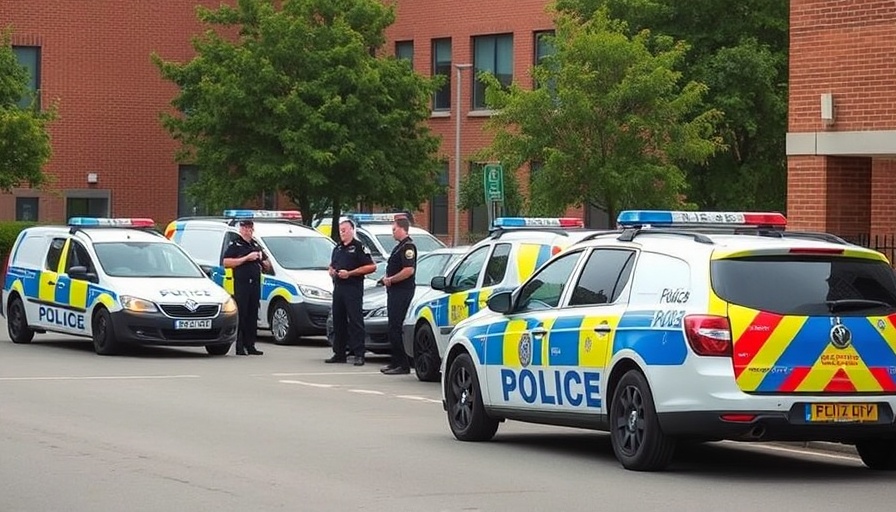 Police presence in response to rise of road rage near brick building.