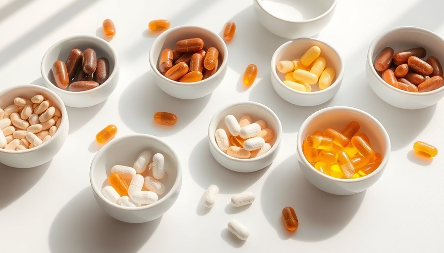 Daily Omega-3s and Vitamin D supplements in white bowls on a white surface.
