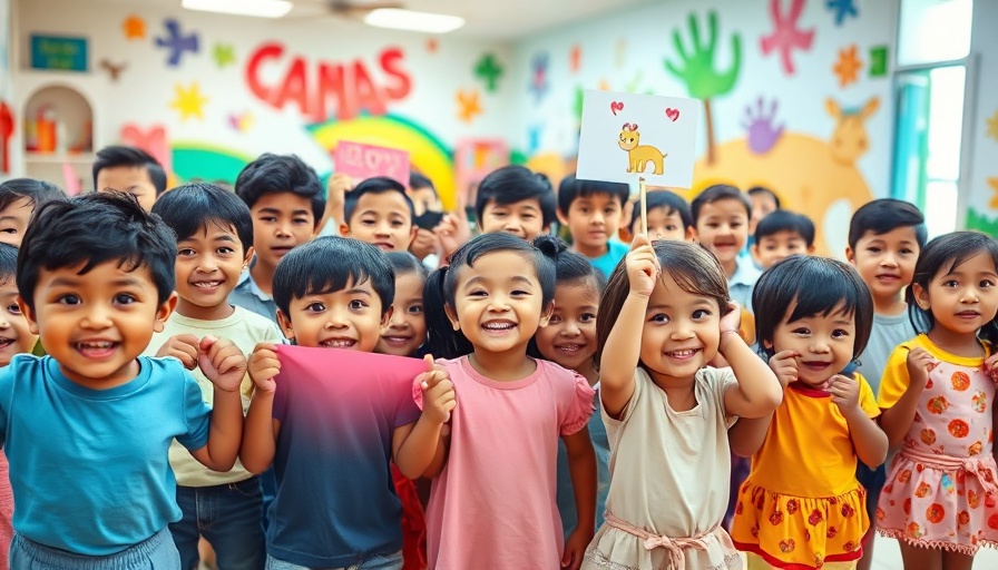 Diverse children waiting in daycare, highlighting the need for state aid in Texas.