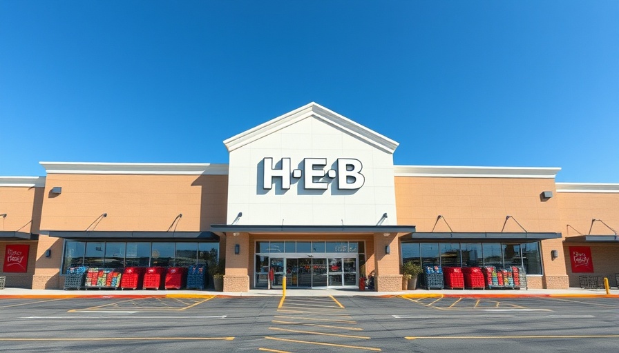 H-E-B Dallas expansion store exterior with parking lot.