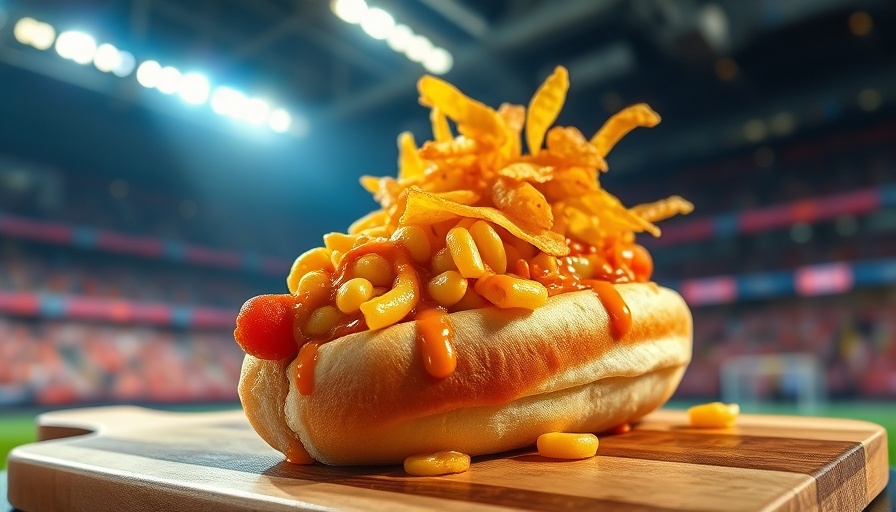 Daikin Park delicacy: hot dog with macaroni topping.