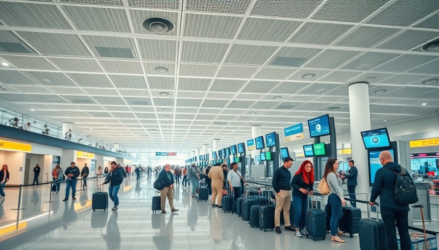 Security upgrade at Bush Airport showcasing the modern check-in area.