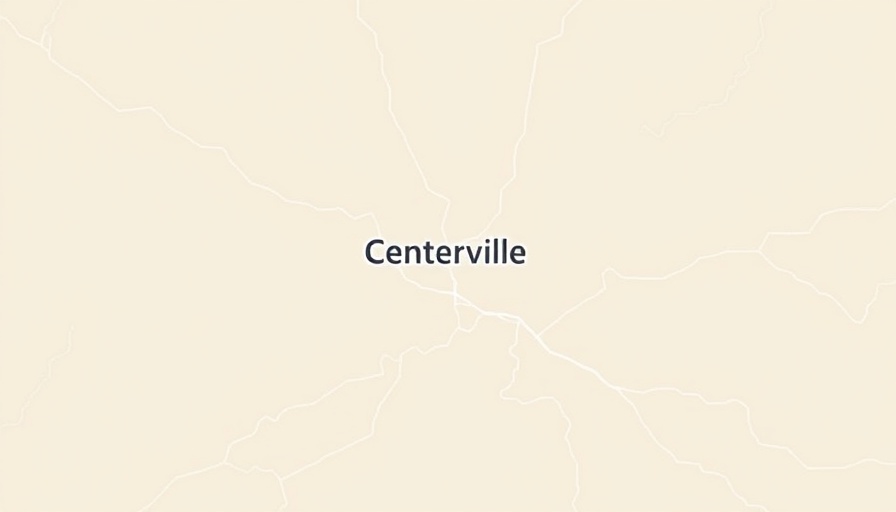 Map highlighting Centerville related to Montgomery County deputy arrested in crash.