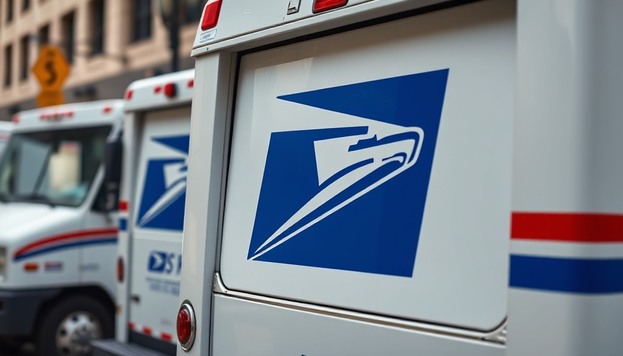 San Antonio postal workers rally with USPS trucks.