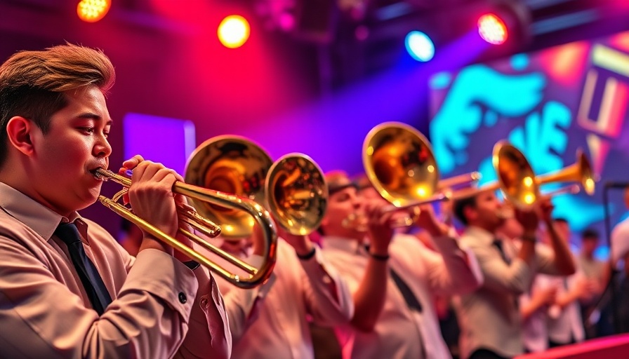 Brass band enlivening San Antonio concerts with vibrant performance.