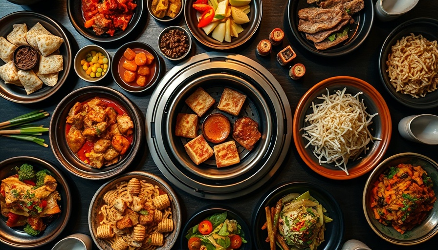 Korean BBQ setup showcasing vibrant dishes, related to San Antonio business development.