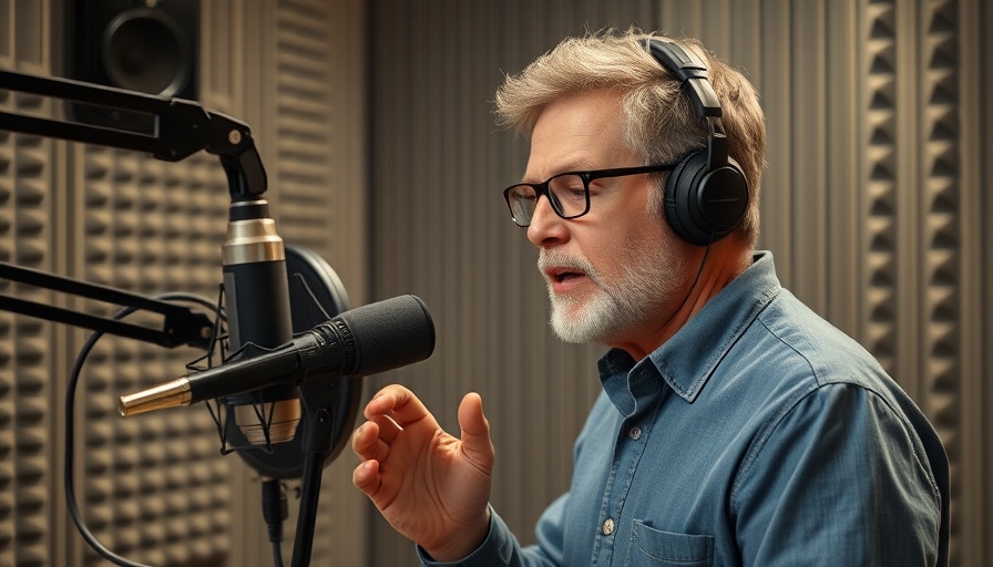 Middle-aged man discusses topics in a recording studio, highlighting Generation Z conservative generation.