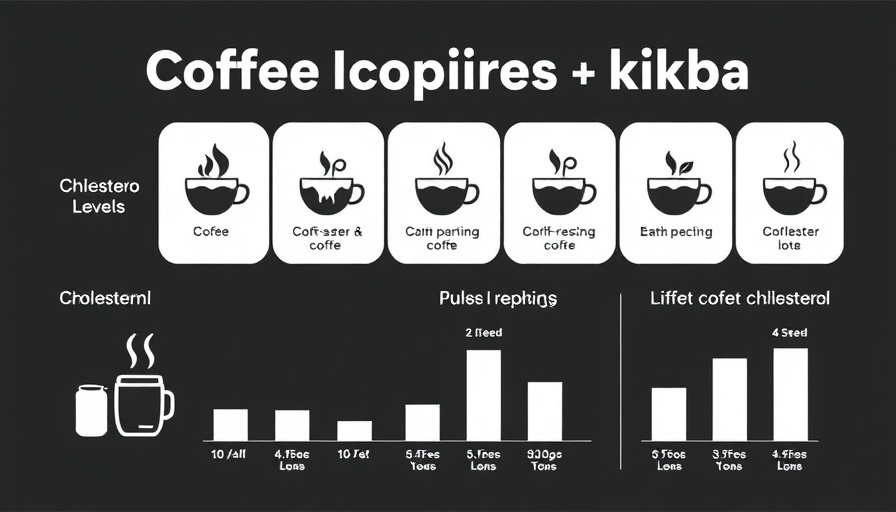 Infographic of cholesterol levels in coffee preparation methods.