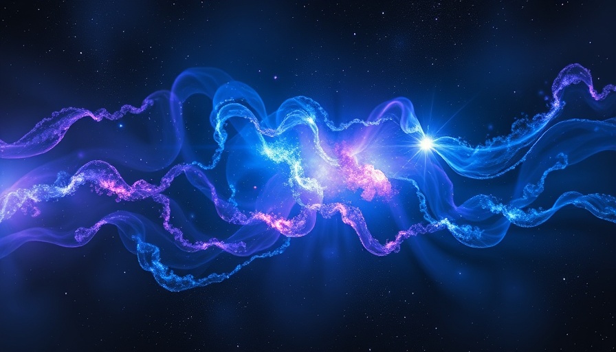 Abstract cosmic scene depicting evolving dark energy in deep space.