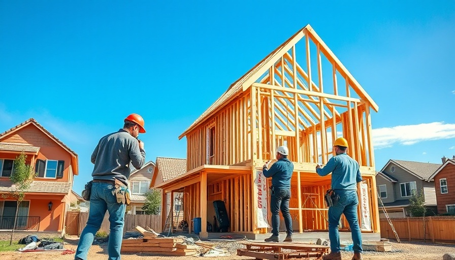 US homebuilding surge visualized with an active construction site.
