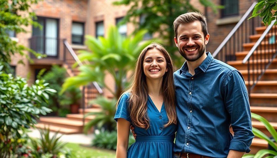 Teen girl smiling with man in garden, Baytown context.