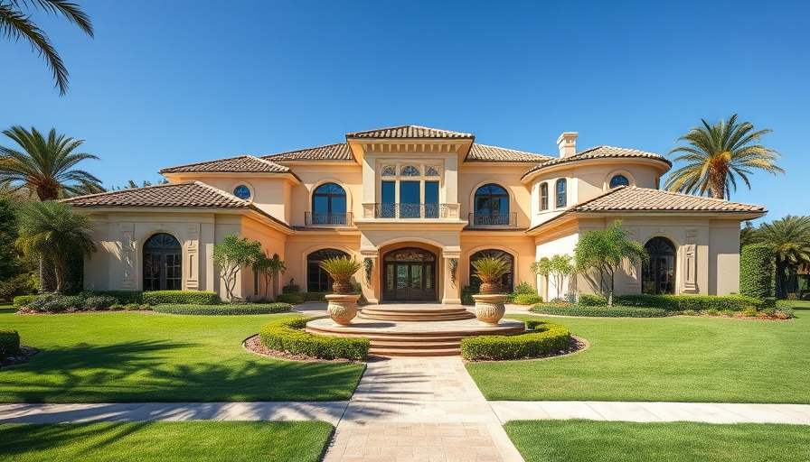Elegant Mediterranean luxury home in Houston with lush greenery.