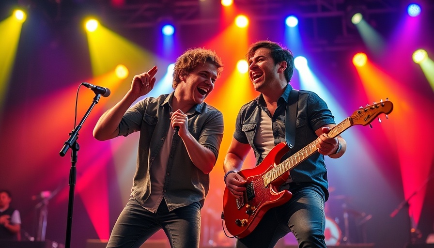 Jonas Brothers performing during Texas tour, vibrant stage lights.