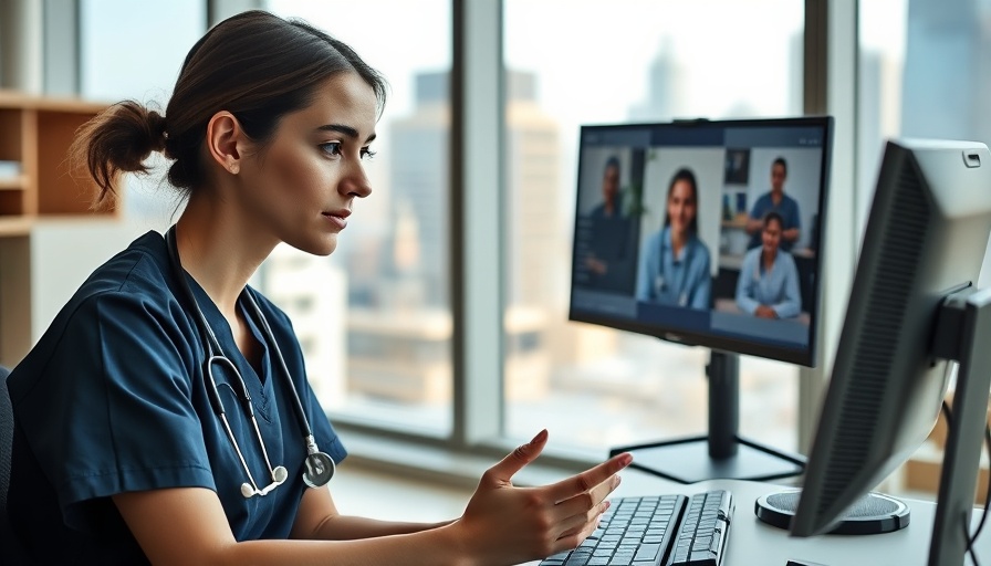 Nurse video calling about healthcare standards in rural Australia.