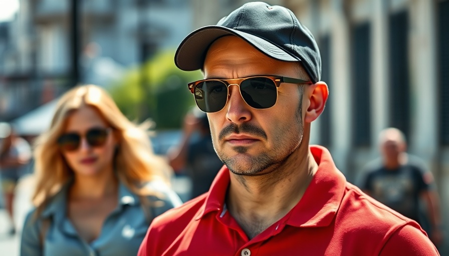 Tiger Woods wearing sunglasses with a woman in a casual outdoor setting.