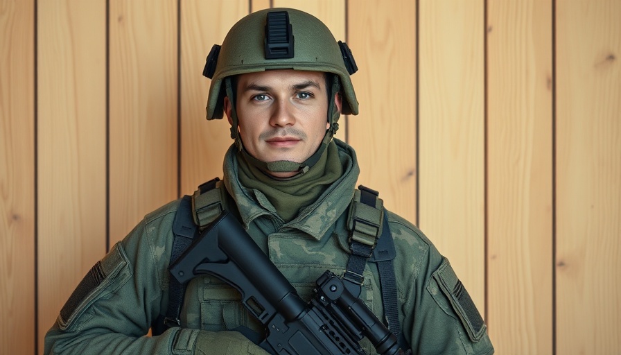 Solitary soldier in combat gear symbolizing invisible wounds of war.